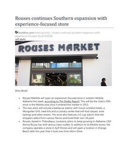 Rouses Continues Southern Expansion with Experience-Focused Store