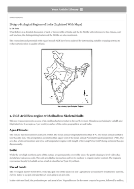 20 Agro-Ecological Regions of India (Explained with Maps)