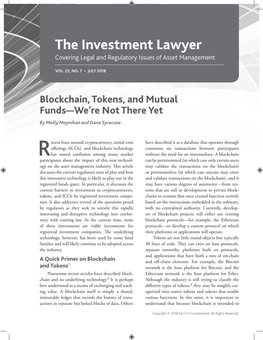 The Investment Lawyer Covering Legal and Regulatory Issues of Asset Management