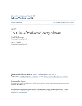 The Fishes of Washinton County, Arkansas