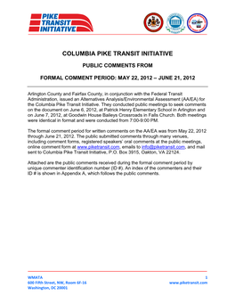 Columbia Pike Transit Initiative
