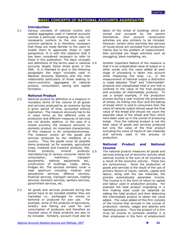 Basic Concepts of National Accounts Aggregates