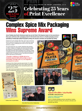 Complex Spice Mix Packaging Wins Supreme Award