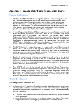 Appendix 1 - Canada Water Social Regeneration Charter