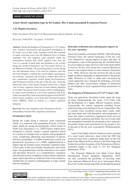 A New Forest Vegetation Type in Sri Lanka: Dry Canal-Associated Evergreen Forest