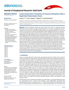 Evolution of Cratonic Lithosphere After a Rapid Keel Delamination Event