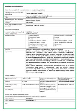 Scarica La SCHEDA COMPLETA DI RICOGNIZIONE