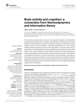 A Connection from Thermodynamics and Information Theory