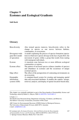 Chapter 9 Ecotones and Ecological Gradients