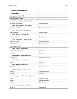 L-DPP Insect List 2/2017