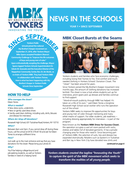 Yonkers MBK in the Schools Newsletter Premiere Edition