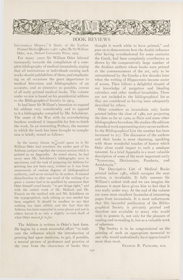 Incunabula Medica: a Study of the Earliest Thought It Worth While to Have Printed,” and Printed Medical Books (1467-1480)