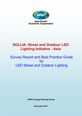 SOLLIA: Street and Outdoor LED Lighting Initiative - Asia