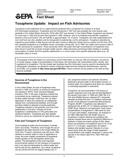 Toxaphene Update: Impact on Fish Advisories