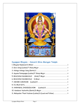 Iyyappan Bhajans – Concord Shiva Murugan Temple 1
