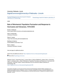 Bats of Montserrat: Population Fluctuation and Response to Hurricanes and Volcanoes, 1978-2005