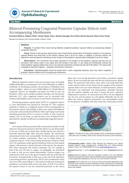 Bilateral Preexisting Congenital Posterior Capsular Defects