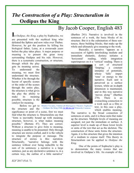 Structuralism in Oedipus the King by Jacob Cooper, English 483