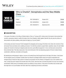 Who Is Charlie?: Xenophobia and the New Middle Class Emmanuel Todd