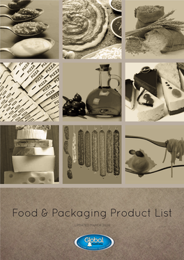 Food & Packaging Product List