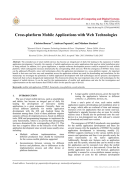 Cross-Platform Mobile Applications with Web Technologies