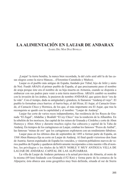 La Alimentaciìn En Laujar De Andarax