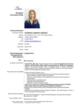 Europass Curriculum Vitae