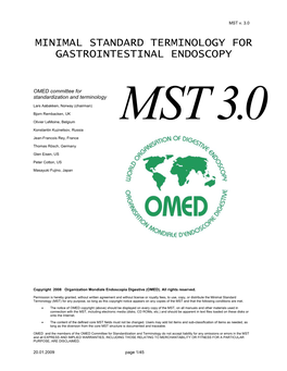 Minimal Standard Terminology for Gastrointestinal Endoscopy