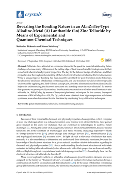 (A) Lanthanide (Ln) Zinc Telluride by Means of Experimental and Quantum-Chemical Techniques