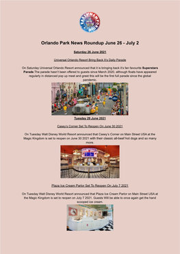 Orlando Park News Roundup June 26 - July 2