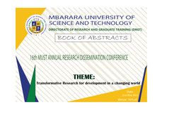 16Th MUST ANNUAL RESEARCH DISSEMINATION CONFERENCE