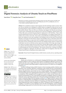 Digital Forensics Analysis of Ubuntu Touch on Pinephone