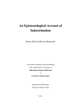 An Epistemological Account of Indoctrination