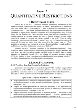 Quantitative Restrictions