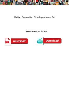 Haitian Declaration of Independence Pdf