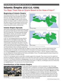 Islamic Empire (632 C.E.-1258)
