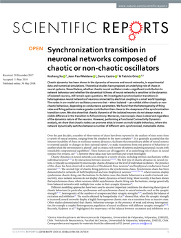 Synchronization Transition in Neuronal Networks Composed of Chaotic Or