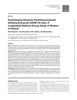 Psychological Stressors Predicting Increased