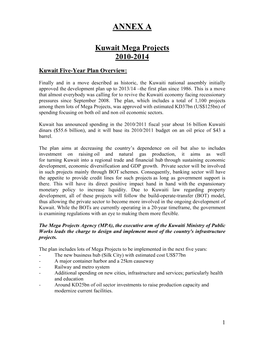 Kuwait Mega Projects 2010-2014