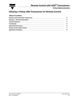 Remote Control with Irda Transceivers Utilizing a Vishay Irda