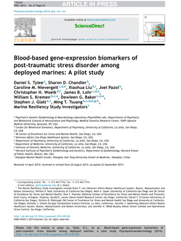 Blood-Based Gene-Expression Biomarkers of Post-Traumatic Stress Disorder Among Deployed Marines: a Pilot Study 3