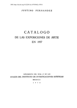 Catalogo De Las Exposiciones De Arte En 1957