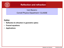 Reflection and Refraction