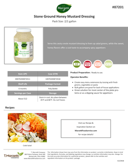 Stone Ground Honey Mustard Dressing #87201