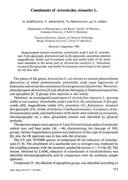 Constituents of Aristolochia Clematitis L