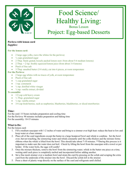 Food Science/ Healthy Living