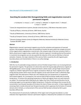 Demagnetizing Fields and Magnetization Reversal in Permanent Magnets