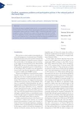 Conflicts, Acceptance Problems and Participative Policies in the National Parks of the French Alps