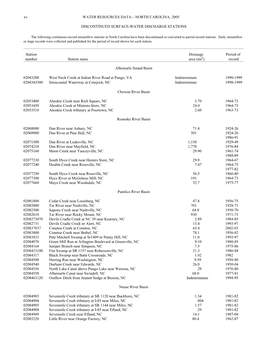 Xv WATER RESOURCES DATA—NORTH CAROLINA, 2005