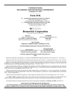 Brunswick Corporation (Exact Name of Registrant in Its Charter)